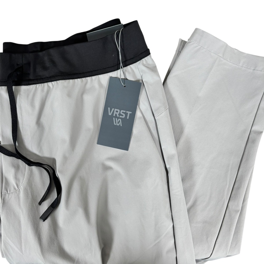 NEW VRST Elevate Performance Pant Slim Fit Men L Silver Shadow Nylon Stretch $78